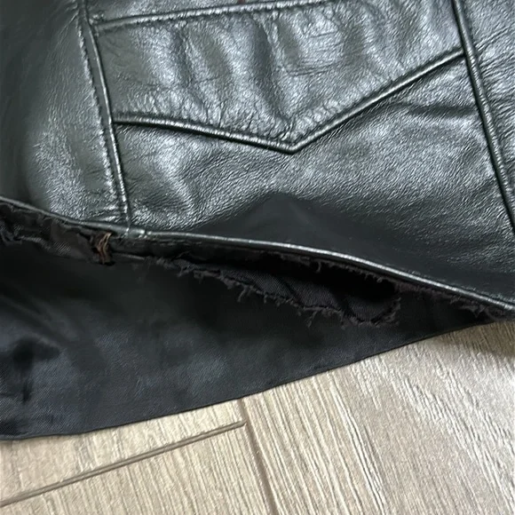 Ruddock Vintage Black Leather Western‎ Cowboy Vest Size 42